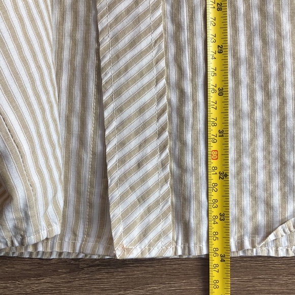 Mens Vintage Williams Bay 4X Western Shirt Tan & Cream Pearl Snap Button Down - Picture 9 of 10